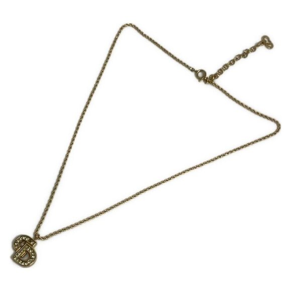 Dior Necklace Gold Clear CD Motif - Picture 2 of 5